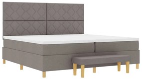 vidaXL Κρεβάτι με ελατήρια με στρώμα Taupe 200 x 200 cm ύφασμα