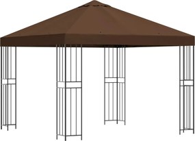 vidaXL Κιόσκι 3 x 3 m Καφέ Πολυεστέρας και Χάλυβας 190 gsm