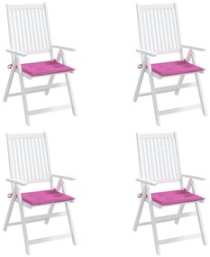 Μαξιλάρια Καρέκλας Κήπου 4 τεμ. Ροζ 40x40x3 εκ. Υφασμάτινα - Ροζ