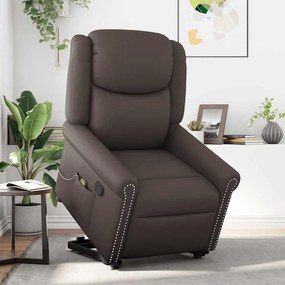 Μόνιμη πολυθρόνα μασάζ Shiny Brown Faux Leather - Καφέ