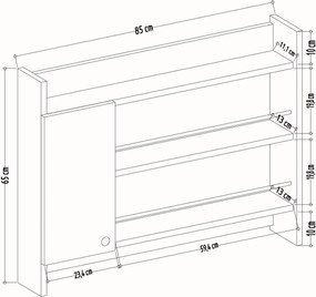 Ράφι Κουζίνας Λευκό KNERR 85x15x65