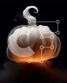 Intra Συλλεκτικό Ξύλινο Παζλ Plywood 4mm - Πλωτή λευκή κολοκύθα με καπνό Σε Ξύλινο Κουτί - Διαστάσεις: 10x10 cm – 25 κομμάτια