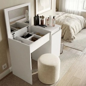 Τουαλέτα με καθρέπτη Huma Megapap χρώμα λευκό 90x45x118,2εκ.