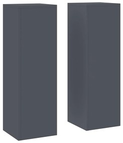 vidaXL Βάση φυτών 2 pcs Ανθρακί 24 x 24 x 75 εκ. Ατσάλι