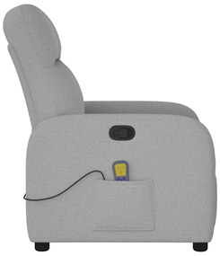 vidaXL καρέκλα ανάκλισης μασάζ Cloud Grey Fabric