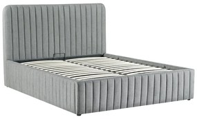 Κρεβάτι διπλό Zilin pakoworld ύφασμα ανθρακί-beige 160x200εκ