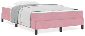 vidaXL Κρεβάτι box spring με στρώμα Ροζ 120 x 200 cm Βελούδο