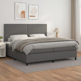 ΚΡΕΒΑΤΙ BOXSPRING ΜΕ ΣΤΡΩΜΑ ΓΚΡΙ 200X200 ΕΚ. ΣΥΝΘΕΤΙΚΟ ΔΕΡΜΑ 3142807