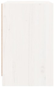 Κομοδίνα 2 τεμ. Λευκά 40 x 31 x 50 εκ. από Μασίφ Ξύλο Πεύκου - Λευκό