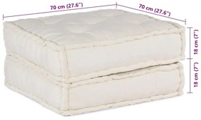 Modular Pouffe Cream 70x70x36 ύφασμα - Κρεμ