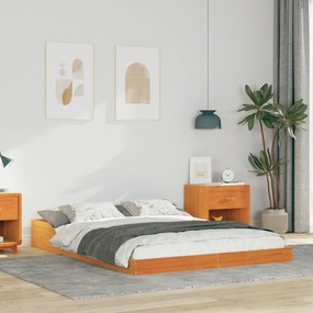 vidaXL Σκελετός Κρεβατιού Καφέ κεριού 120 x 190 cm Μασίφ ξύλο πεύκου