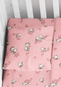 DIMcol ΜΑΞΙΛΑΡΟΘΗΚΗ ΕΜΠΡΙΜΕ ΒΡΕΦ Flannel Cotton 100% 35Χ45 Birds 15 Pink 1915857708601579