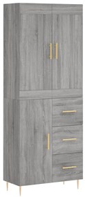 vidaXL Ντουλάπι Γκρι Sonoma 69,5 x 34 x 180 εκ. Επεξεργασμένο Ξύλο
