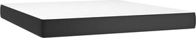 vidaXL Κρεβάτι Boxspring με Στρώμα Μαύρο 160x200εκ.από Συνθετικό Δέρμα