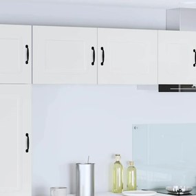 Κρεμαστό ντουλάπι κουζίνας με ράφι 2 pcs Υψηλής γυαλάδας λευκό