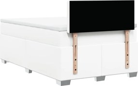 vidaXL Κρεβάτι Boxspring με Στρώμα Λευκό 120x200εκ.από Συνθετικό Δέρμα