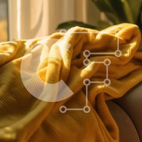 Intra Συλλεκτικό Ξύλινο Παζλ Plywood 4mm - Άνετη κίτρινη κουβέρτα σε έναν ηλιόλουστο καναπέ Σε Ξύλινο Κουτί - Διαστάσεις Puzzle: 10x10 cm – 25 κομμάτια