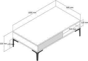 Coffee Table Istanbul - Walnut, White Walnut
White