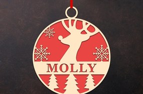 Intra απο ξύλο plywood 3mm-4mm πάχος Χριστουγεννιάτικο Στολίδι Deer Δίασταση 8x8 cm INTRAFABR-50815716