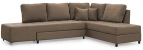 Καναπές Κρεβάτι Γωνιακός ArteLibre MARVE Δεξιά Γωνία Μπεζ/Καφέ 290x217x84cm