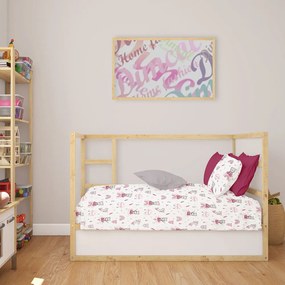 Σεντόνια Βρεφικά Cloudy Bear 582 (Σετ 3τμχ) White-Pink DimCol Cradle 120x160cm 100% Βαμβάκι