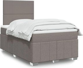 vidaXL Κρεβάτι Boxspring με Στρώμα Taupe 120x190 εκ. Υφασμάτινο