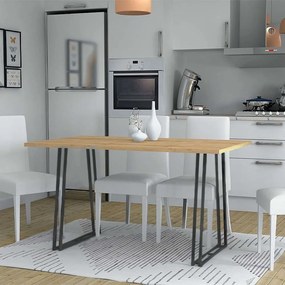 Τραπέζι Gable 0128601 140x80x76cm Sonoma-Anthracite Melamine, Metal