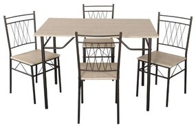 Σετ Τραπεζαρίας FL1125 Fylliana Sonoma - Καφέ 112x72x75 εκ. 112x72x75 εκ.