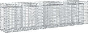 vidaXL Ανασηκωμένο κρεβάτι gabion 2 pcs Ασημί