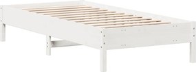 vidaXL Σκελετός Κρεβατιού Χωρίς Στρώμα Λευκό 100x200 εκ. Μασίφ Πεύκο