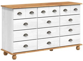 vidaXL Συρταριέρα ASKIM Λευκό 79 x 40 x 133.5 εκ Μασίφ ξύλο πεύκου
