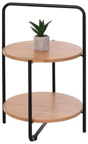 Τραπέζι Βοηθητικό Sylo HM9618.01 Φ44x66cm Natural-Black Mdf, Metal