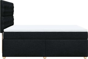 vidaXL Κρεβάτι Boxspring με Στρώμα Μαύρο 160x200 εκ. Υφασμάτινο