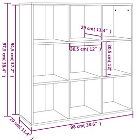 vidaXL Βιβλιοθήκη Καπνιστή Δρυς 98 x 29 x 97,5 εκ.