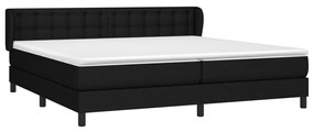 vidaXL Κρεβάτι Boxspring με Στρώμα Μαύρο 200x200 εκ. Υφασμάτινο