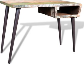 Γραφείο από Ανακυκλωμένο Ξύλο με Σιδερένια Πόδια