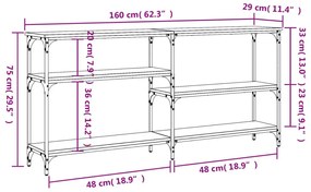 Τραπέζι Κονσόλα Μαύρο 160x29x75 εκ. Επεξεργασμένο Ξύλο - Μαύρο