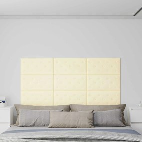 vidaXL Κεφαλάρι Τοίχου 12 pcs Κρεμ 60 x 30 cm Τεχνητό Δέρμα