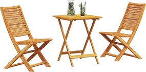 vidaXL Φορητό Σετ Μπιζερί 3 pcs Καφέ Στερεό Ξύλο Ακακίας
