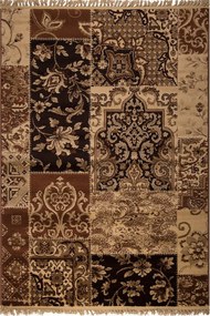 Χαλί Amal 3331 D Brown-Black Βιοκαρπέτ 67X200cm