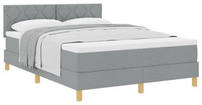 vidaXL Κρεβάτι με Βάση και Στρώμα Ανοιχτό Γκρι 140x200 εκ. Ύφασμα