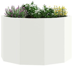 vidaXL Γλάστρα Λευκό 60 x 60 x 35 cm Ατσάλι