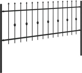 vidaXL Φράχτης με Σπίθες Asten Μαύρο 200 x 130 εκ