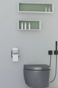 Stewehome Μεταλλική στρογγυλή κολλητική βάση για χαρτί υγείας Μαύρο