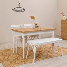 Extendable Dining Table Oliver Open - Karina White White