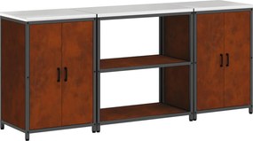 vidaXL Σετ Αποθήκευσης Κουζίνας HATTEM 3 pcs Σκ rusty Ατσάλι