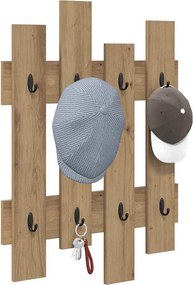 vidaXL Τοίχου Κρεμάστρα Artisan Oak 60 x 3 x 82 εκ.