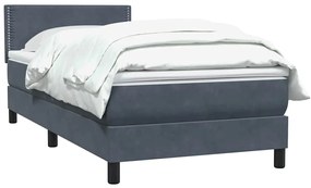 ΚΡΕΒΑΤΙ BOXSPRING ΜΕ ΣΤΡΩΜΑ ΣΚΟΥΡΟ ΓΚΡΙ 90X210 ΕΚ. ΒΕΛΟΥΔΙΝΟ 3316096