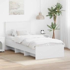 vidaXL Σκελετός Κρεβατιού Λευκό 90 x 200 cm Επεξεργασμένο ξύλο