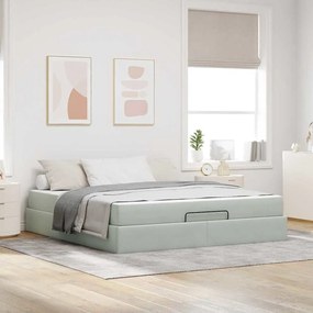vidaXL Σκελετός Κρεβατιού Άλλο Ανοιχτό γκρι 180 x 200 cm Βελούδο